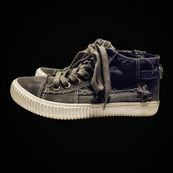 Blowfish womens Dark Grey canvas Midtop sneakers. - Picture 2 of 10